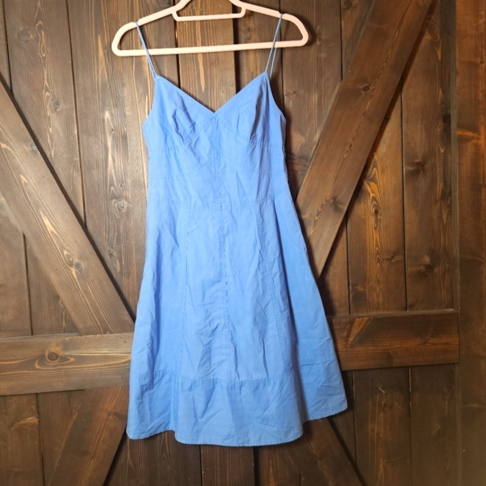 Club Monaco Light Blue Spaghetti Strap Cotton Summer  A-Line Dress Size 2